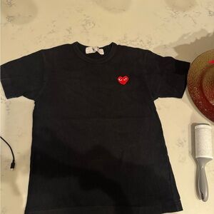 Comme des Garcons PLAY Black Tee with Red Heart